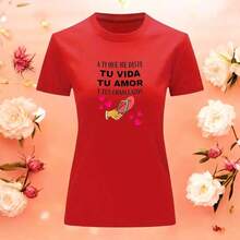 2026 New Cotton Shirt - NEW Shirt Blouse - To You Who Gave Me Your Life, Your Love, And Your Spankings For Mother's Day - Vintage Street Style Unisex Loose Cotton Short Sleeve Crew Neck Shirt - 紅色的 - 查看 3