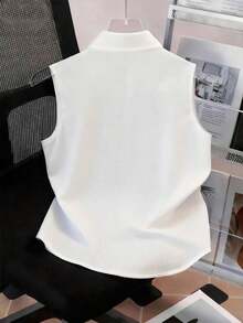 Blusa sin mangas para mujer, de verano, con diseño versátil y elegante, estampado digital de cerezas, imprescindible, alta tasa de devolución, vuelta al colegio, camisa sin mangas para damas - Blanco 4 - Ver 2