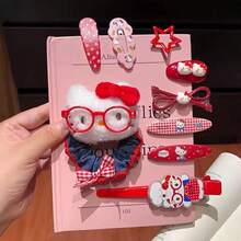 Bộ 30/50 phụ kiện và kẹp tóc Hello Kitty màu hồng của Sanrio, quà tặng Ngày Valentine cho bé gái, phụ kiện tóc hoạt hình Hello Kitty kiểu Nhật Bản, kẹp tóc bên hông, phụ kiện tóc cho Giáng sinh, tiệc cưới, nơ và họa tiết hoạt hình Hello Kitty. - phụ kiện tóc - Xem 7