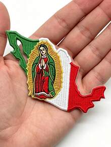 1 miếng vá thêu hình Đức Mẹ Đồng Trinh Mexico, phong cách Raza Chicano, có thể ủi lên. - Nhiều màu - Xem 2
