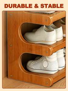 Free Standing Shoe Rack, Bamboo Shoe Storage Organizer, Stable Shoe Organizer With Removable Shelves, Shoe Holder, Space-Saving Shoe Shelf For Entryway, Living Room, Bedroom, Closet Organizers And Storage, Cabinet Organizer (3 Tier/5 Tier/6 Tier) - 棕色 - 查看 8