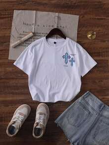 Men's Short-Sleeved, Crew-Neck T-Shirt. Casual Style With Modern And Comfortable Prints. For Men And Women, Couple Style, Short-Sleeved T-Shirt With  Print. - 黃色 - 查看 2
