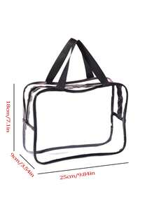 1pc Fashion Transparent Storage Bag, PVC Organizer Bag, Large Plastic Tote Bag With Sturdy Zipper And Handle Closure, Suitable For Travel, Clothes, Toiletries - Durable Multipurpose Rectangular Bag (And Uses) Perfect For Travel, Vacation, Daily Use, Outdoor Essential In Autumn/Summer, Ideal Gift Choice - View 2