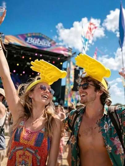 Adjustable Hand-Shaped Sun Visor - Fun Hand-Shaped Design Sun Hat, Adjustable Size. Unisex, Suitable For Outdoor Activities, Festivals, Concerts And Travel; Perfect Novelty Gift For Summer Parties And Events.