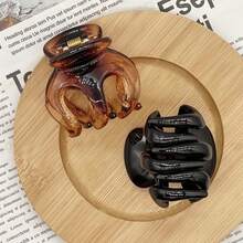 1个/2个装女士新款亚克力发爪，时尚马尾发圈，高品质耐用，适合日常、旅行、通勤。 - 彩色 - 查看 8
