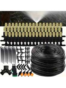 Automatic Drip Irrigation Kit (Garden Version) - 4/7mm, Equipped With Brass Mist Nozzle, Suitable For Lawn, Potted Plants And Greenhouse, Lawn Automatic Drip Irrigation System, Potted Plants Greenhouse - Multicolor - View 2