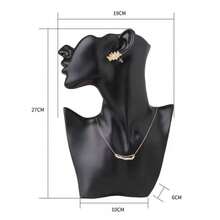 Maniquí de cara lateral de resina, soporte para presentación de joyería, cabeza, busto, retrato, collar, pulseras, pendientes, soporte para estante de almacenamiento de joyería, 1. 5TLN - S-NEGRO - Ver 2