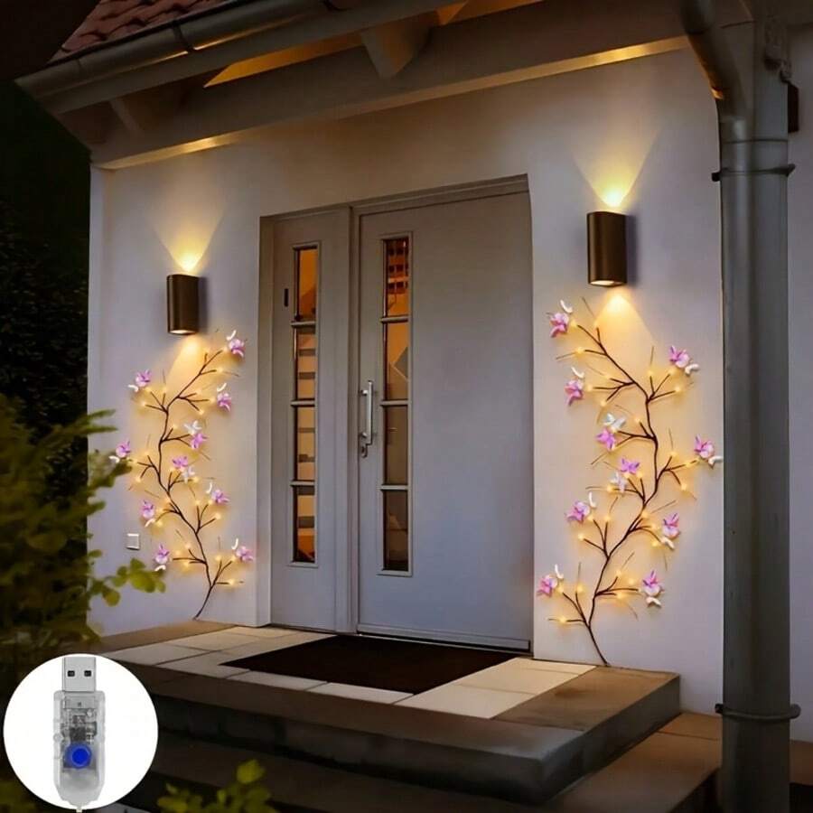 50 chiếc đèn dây hình bướm [20 con bướm + 30 hạt], dùng nguồn USB, 8 chế độ chiếu sáng, đèn dây nhân tạo hình bướm, đèn LED, đèn dây hình bướm dùng nguồn USB trang trí tường, phòng ngủ, đám cưới, sinh nhật, ngày lễ, tiệc tùng, ngày Valentine, Giáng sinh. - 30 đèn LED + 20 con bướm - Xem 1