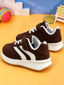 Unisex Kids' Comfortable Sports Shoes With Hook And Loop Closure, Suitable For Daily Wear And Outdoor Activities - Coffee Brown - View 5