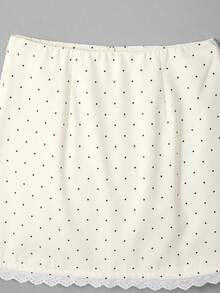 Minifalda casual y versátil con lunares para citas y salidas de mujeres - Albaricoque - Ver 5