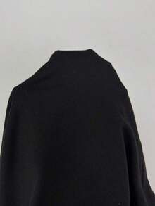 Camiseta de manga corta de color negro sólido y elegante de estilo casual con anillo de metal ajustado, adecuada para fiestas, citas, ir al trabajo, Navidad, temporada de graduación, regreso a la escuela, ceremonia de graduación, Día del Maestro, - Negro - Ver 7