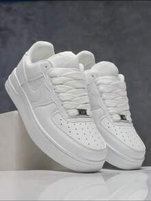 Mid Sneakers, Classic Streetwear Style, Unisex - White - View 1