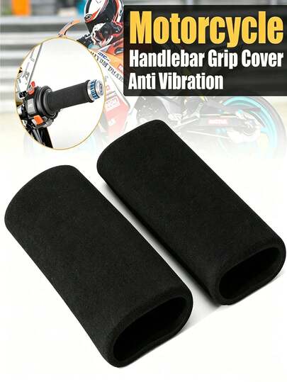 2pcs Motorcycle Handlebar Foam Grip, Anti-Slip Anti-Shock Comfortable Handlebar Cover, Fits Handlebar Diameter 31.7mm-36.8mm