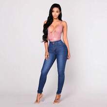 Women's Slimming Stretch Denim Jeans - Medium Blue - View 2