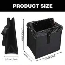 Foldable Hanging Car Trash Can, Waterproof And Leak-Proof Large Capacity Design, Universal For Cars, Trucks, SUVs, Collapsible To Save Space, Convenient In-Car Garbage And Clutter Storage - Car Trash Can Set - View 4