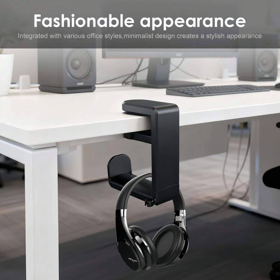 360° Rotating Earphone Holder, Made Of Plastic With Minimalist & Fashion Design, Featuring Cable Management Slot, Scratch-Resistant Curved Hook, Rotatable Earphone Stand And Non-Slip Rotating Storage Rack