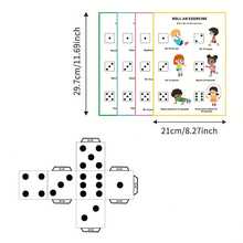 兒童骰子運動遊戲卡片組,體能鍛鍊練習,趣味瑜伽訓練,親子互動遊戲,姿勢挑戰,運動遊戲,腦力放鬆訓練,返校季 - 彩色 - 查看 4