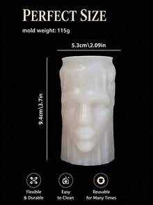 3D Creepy Stitched Face Silicone Mold, Halloween Melting Zombie Candle Making Tool, Non-Stick Mold For Soy Wax Candles And Resin Crafts, Easy Demold, Reusable - Mold - View 2