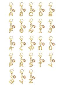 金色泡泡字母 A-Z 鑰匙圈，可愛字母珍珠貝殼吊飾，亮面金屬字母鑰匙圈，錢包配件、包包配件、包包吊飾，個性化包包吊飾與鑰匙圈裝飾。適用於手提包、背包、錢包、車鑰匙等，適合日常使用、旅行、上學、購物，也是畢業禮物、婚禮紀念品、情人節、生日、節日等的理想選擇。適合女孩、青少年、女性、朋友、伴娘等。 - 彩色 - 查看 2