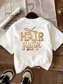 Printed T-Shirt With Designs On The Front And Back, ETIITA DE PEO Pattern, Casual Short-Sleeved Round Neck For Women, Comfortable Fit, Classic Design, Fashionable Item, Double-Sided Printed Top For Women. Elegant Party Outfit, T-Shirt For Elegant Ladies, Blouses Suitable For Curvy Women, Prom Skirts, Casual Wear - 白色 - 查看 2