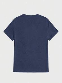 SUPEKYKO Plus Size Men's Sports T-Shirt, Loose Fit Fitness Training Short Sleeve Top, Suitable For All Seasons, Sports, Home, Daily Wear Summer - Navy Blue - View 4