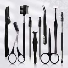 MONKIDS 6/10pcs Eyebrow Grooming Kit, Includes Eyebrow Scissors, Tweezers, Eyebrow Razor, Steel Comb, Scissors, Stainless Steel Eyebrow Trimmer, Micro-Distance Anti-Scratch Design, Makeup Tool Set Suitable For Beginners - Multicolor - View 4