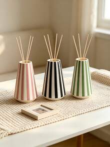 1 pezzo/3 pezzi Bottiglia per aromaterapia a righe, Contenitore per aromaterapia vuoto semplice color crema, Vaso decorativo multicolore, Adatto per decorazione di casa, camera da letto, soggiorno, ufficio e scrivania. - Multicolore - Visualizzare 1