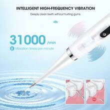 Hailicare 电动洁牙器/牙刷二合一，31000 VPM 五档可调速，IPX6 防水，可充电，适用于日常牙齿清洁和去除牙渍。 - 彩色 - 查看 5