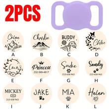 Customized Pet Collar Holder Compatible With AirTag, Sliding Dog Name Tag, Personalized Compatible AirTag Cat Collar, Silicone Silent AirTag Protective Case, Engraved AirTag Protective Case For Dog Collar, 12 Design Templates, Choose Your Dog's Favorite Style - Multicolor - View 19