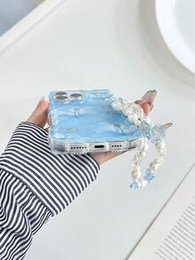 花卉花紋彩繪編織透明防震加厚彩繪手機殼，適用於 iPhone 17、17 Pro Max、16/14、15、XS、7/8 Plus、XR、7/8、SE2、Printed Max，適用於 Apple 15 Pro Max、14、13、12、11 保護殼，創意彩繪防震手機殼 - 彩色 - 查看 6