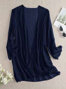 Swim  Kimono transparente de color liso para vacaciones en la playa - Azul marino - Ver 6