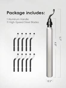 11Pcs Deburring Tool Micro- 3D Print Deburring Tool, Polished & Anodized Handle With 11 High-Speed Steel M2 Blades, Deburring Tool Set 3D Printing, Reamer Tool For Metal, PVC, Copper Pipe, Plastic, Resin & 3D Printed Edges - Multicolor - View 11