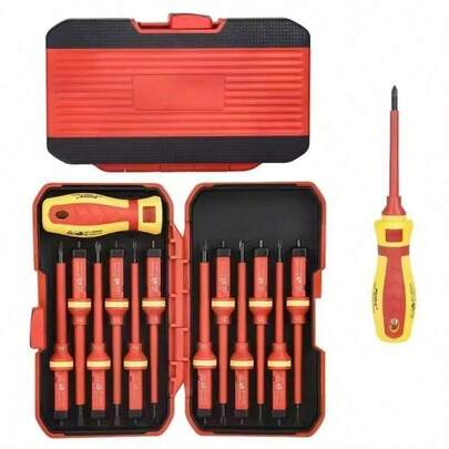 Bộ tua vít cách điện 1000V, bộ tua vít đầu từ tính, dụng cụ thợ điện, lưỡi thay thế, tua vít sửa chữa nhà cửa dành cho nam giới