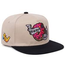 Mũ lưỡi trai in hình graffiti hình bánh donut và ký hiệu bàn tay, kiểu dáng mũ snapback, phong cách đường phố thường ngày, có thể điều chỉnh, chất liệu hip hop. - A - Xem 10
