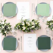 20pcs/40pcs/60pcs/Set Soft Square Jade Green Napkins, 2-Ply, 25cm*25cm Opened, Suitable For: Wedding, Tea Party, Birthday Party Decoration, Party Decoration, Party Supplies, Holiday Decoration, Holiday Supplies - Quantity - View 7