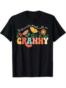 Camiseta Negra Estilo Curvo Talla Grande S-XXXL |   100% algodón, cuello redondo, corte casual, adecuado para todas las estaciones, una elección perfecta para el Día de la Madre, Halloween, Acción de Gracias y Navidad, un regalo para hombres, mujeres, familiares y amigos. Ajuste relajado y elástico. - Negro - Ver 2
