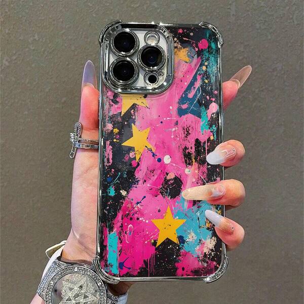Colorful Stars Splash Abstract Phone Case, Compatible With Samsung Phone Cases,  17,  16 Pro Max,  15 Pro Max,  13, And  12. Made Of TPU Material, Providing Shock And Drop Protection. A Perfect Gift For Family, Friends, Loved Ones, Boyfriends/Girlfriends, And For Holidays.