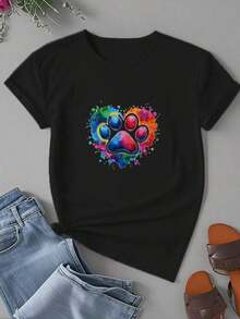 Ropa de otoño para mujer - Camiseta con estampado de frutas para mujer - Camiseta con gráfico de doble cara. Adecuada como regalo. playera de mujer. blusas>elegantes. boho chic,Top de mujer suave, transpirable y cómodo, ideal para primavera, verano y otoño, perfecto para vacaciones, viajes y uso diario. - Negro - Ver 2