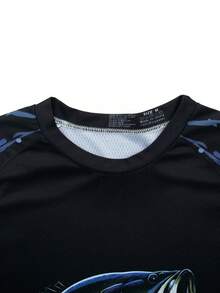 Men's Long Sleeve Fishing Shirt, Outdoor Summer Moisture-Wicking, Sun Protection, Side Pockets, Fishing Apparel Sports - Black - View 4