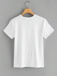 Soft White Printed T-Shirt For Women With A Colorful Heart Design Made Of Pencils Surrounding The Word "Teacher," Accompanied By Positive Phrases Such As Dedicated, Reliable, Warm, Loyal, Kind, Understanding, And Caring, Ideal As A Commemorative, Festive, And Special Garment For Teachers On Any Occasion. - 白色的 - 查看 2