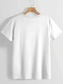 Suave y elegante regalo de Pascua para mujer, camiseta de manga corta con cuello redondo y estampado, incluye adornos de Pascua, adecuada para primavera, verano y otoño, top versátil de estilo vintage, moderno y casual para el día a día, ideal para fiestas, blusas elegantes para mujer. - Blanco - Ver 2
