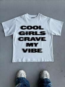 VHUTHK (220 Cotton T-Shirt) For Men, Round Neck, Short Sleeve, Casual, Printed, Y2k Style - White 2 - View 7