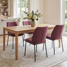 Chairus Modern Dining Chairs Set Of 2 Upholstered Kitchen Chairs In Chenille With Metal Legs For Dining Room/Kitchen/Bedroom - Burgundy - View 2