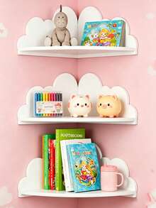1/3 chiếc kệ hình đám mây cho phòng trẻ em, kệ gỗ thủ công trang trí hình đám mây treo tường, giá đựng đồ. - trắng - Xem 1