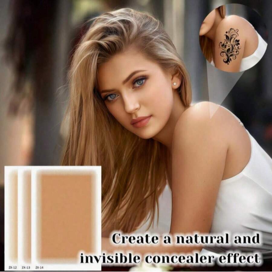 Waterproof Tattoo Cover Stickers, 5pcs/7pcs Scar Cover Tape, Tattoo Cover Patch, Natural Skin Tone Sticker, Burn Scar Cover, Surgical Scar Cover, Waterproof Body Patch, Temporary Concealer Sticker, Body Makeup Cover Patch - View 1