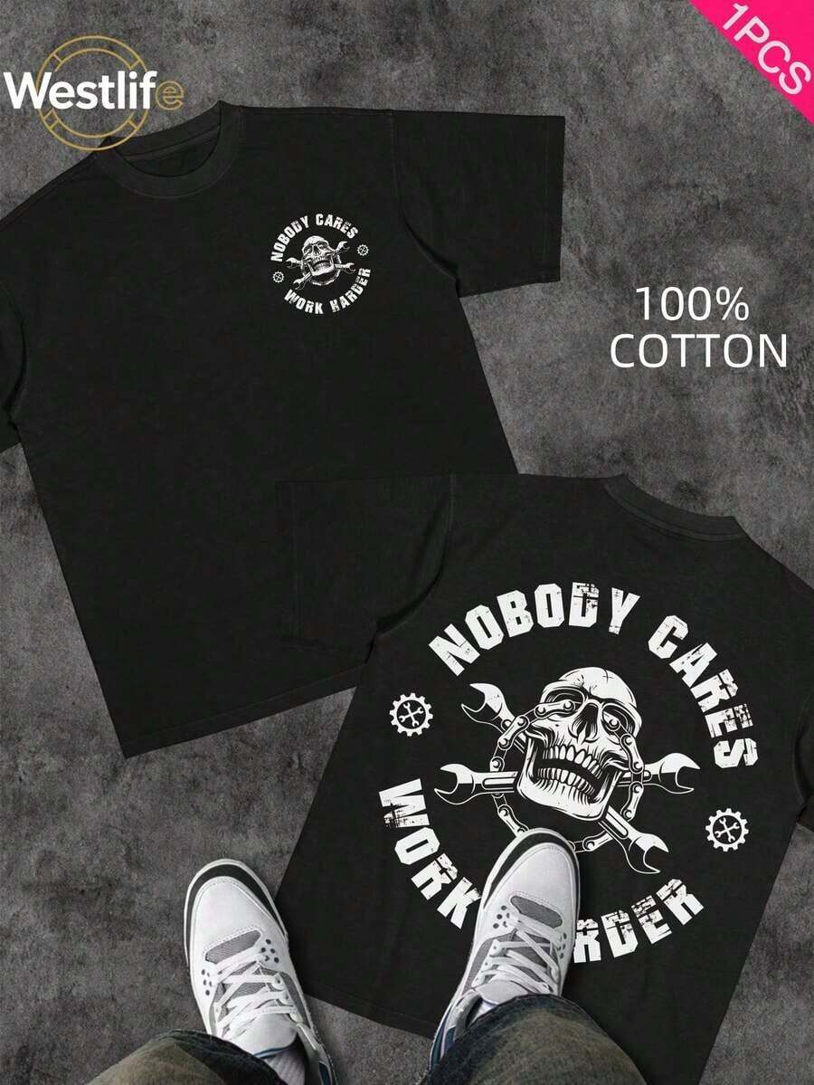 Cute Unisex Premium Casual T-Shirts, Men's Graphic Tee, Dirty Hands Clean ❤️ Money Daily Wear 100% Cotton Unisex Gift Idea For Him Or Her Urban Fashion Top - 黑色 5 - 查看 1