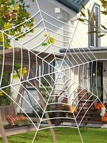 2pcs Spider Web Halloween Decorations, Outdoor Scary Haunted House Wall Decor Suitable For Halloween Party Hanging Decoration - Multicolor - View 1