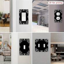1 chiếc nắp công tắc đèn họa tiết cuộn xoắn màu trắng trang nhã - Kiểu ren/vải gấm đen trắng, nắp công tắc đơn/đôi, dễ dàng lắp đặt/sửa chữa, phù hợp cho nhà ở, phòng ngủ, nhà bếp, nắp ổ cắm trang nhã (không kèm ốc vít), thiết kế phẳng 2D. - A - Xem 3
