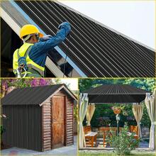 6 m² Wellblech-Dachplatten, 115x45CM, verzinkte Stahlpaneele, temporärer, abnehmbarer Geräteschuppen, 12er-Packung, Wellblech-Dachplatten für Gewächshäuser, Carports, Überdachungen, Gartenhäuser, Terrassenüberdachungen, Baumaterialien, Grün/Grau - Grau - Übersicht 5