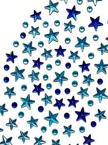 Blue Star Rhinestone Stickers, DIY Self-Adhesive Music Festival Face Decorations, Stage Makeup Eye Glitter Stickers - Multicolor - View 5
